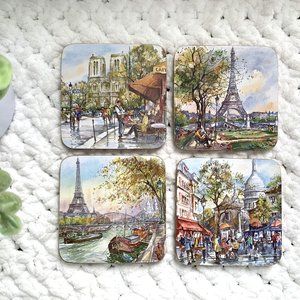 SET of 4 Paris Scenes Coasters